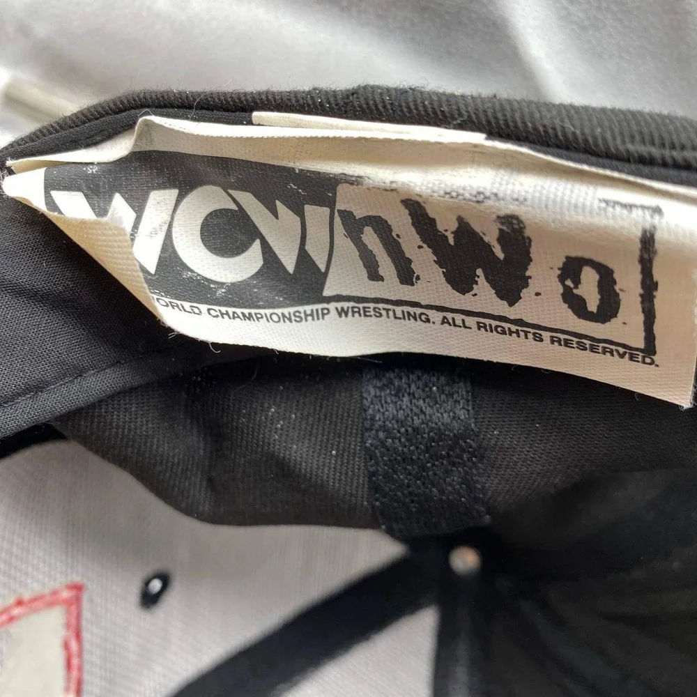 Vintage WCW nWo New World Order Hat Men OS Black Wolfpac Wrestling Snapback‎ Cap